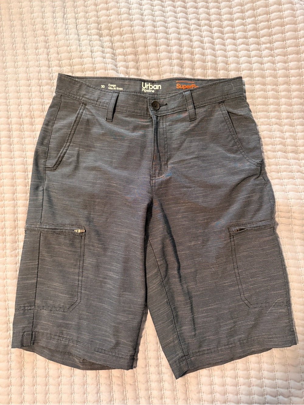 urban pipeline Navy Blue Cargo Shorts with Side Pockets